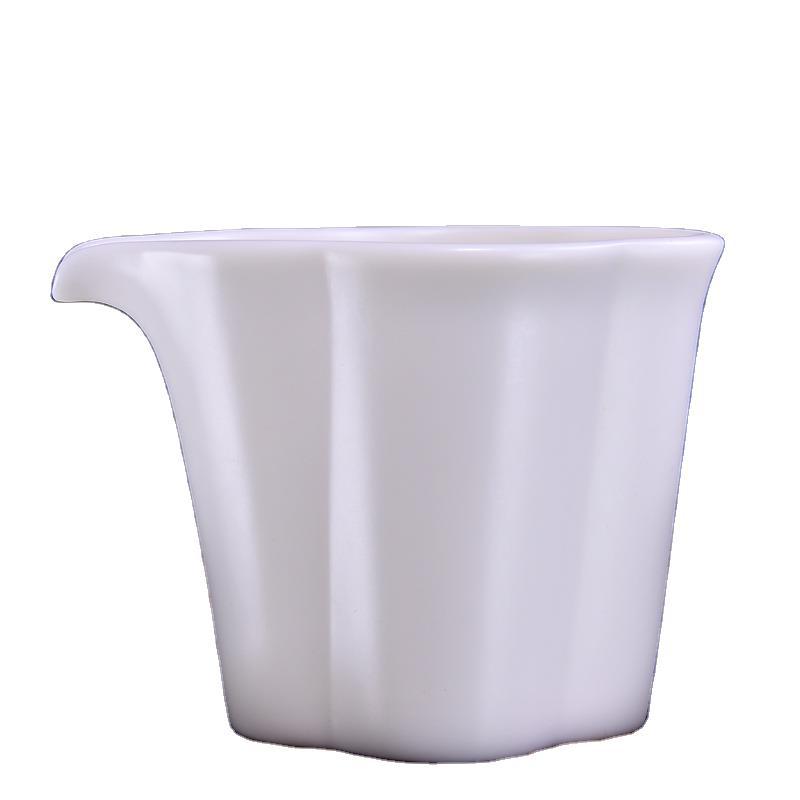 Winjiang Dehua porcelana blanca taza masculina de porcelana de jade taza justa juego de té de Kung Fu juego de té hecho a mano resistente al calor engrosada té mar