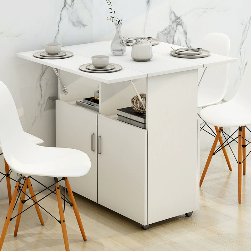 Скандинавский складной обеденный стол и стул Комбинация Современный простой небольшой квартирный обеденный стул из массива дерева Мобильный Многофункциональный обеденный стол для дома