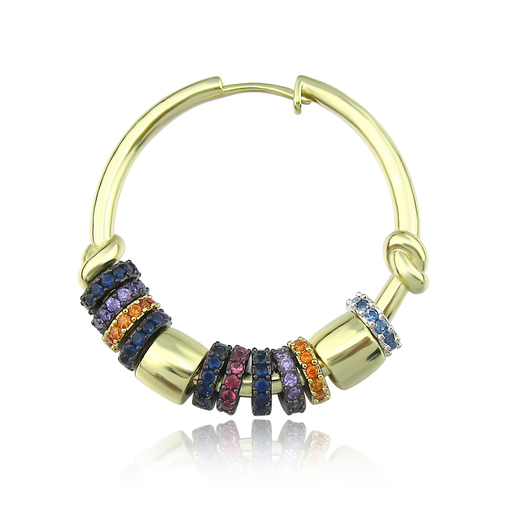 New Romantic Colorful Golden Geometric Multi-circle Rainbow Earrings  Fashion Earrings Nihaojewelry Wholesale Single display picture 4