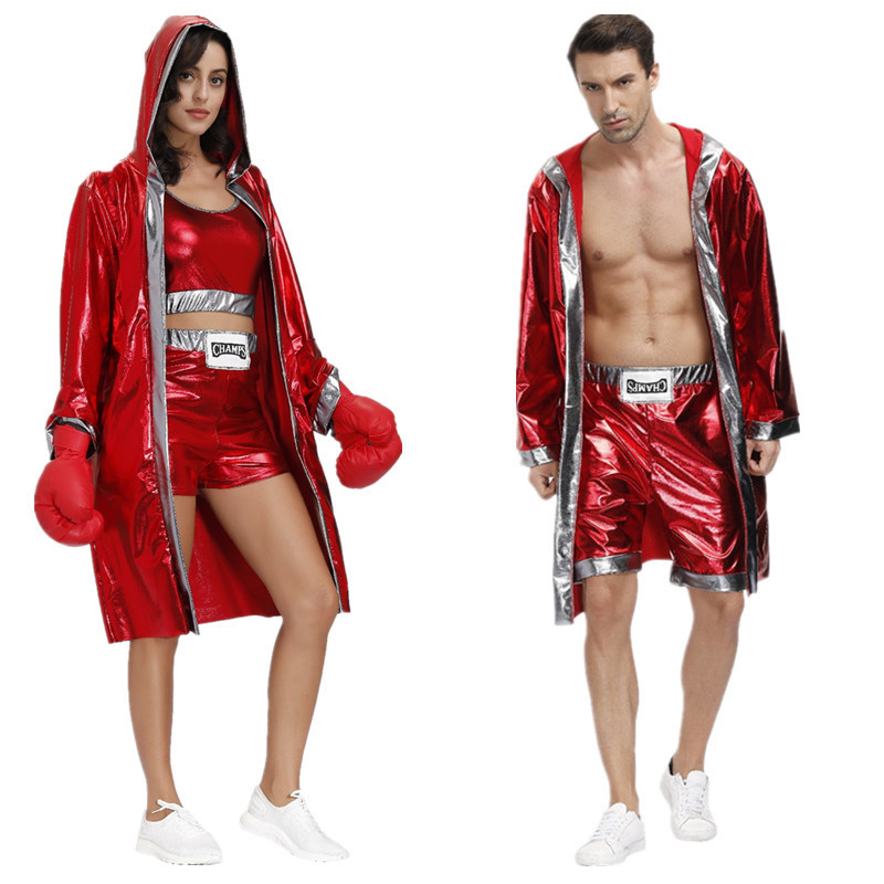 Halloween European and American Stage Boxer Boxing Champion Costume Couple Cosplay Nightclub Bar Performance Costume