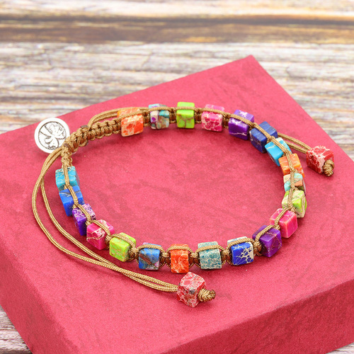 Cross-border colorful emperor stone braided bracelet turquoise bracelet yoga bracelet