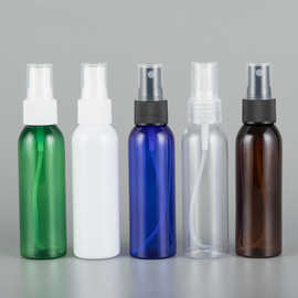 60ml圆肩瓶配肋丝喷雾头半罩 化妆品包装纯露消毒水分装pet空瓶子