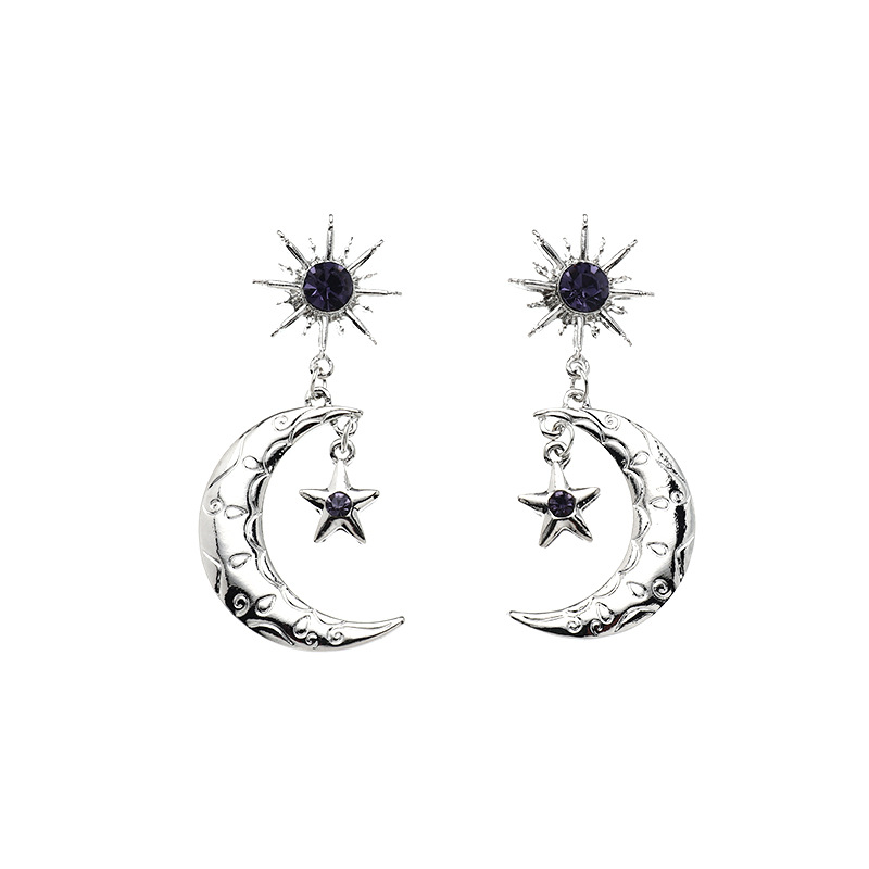 Boucles D&#39;oreilles Creative Diamond Star Moon display picture 7