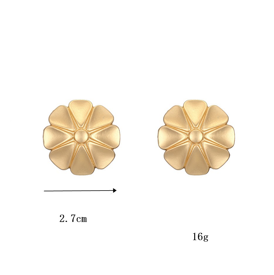 Fabrik Direkt Verkauf Europäischer Und Amerikanischer Grenz Überschreiten Der Neuer S925 Silbern Adel Ohron Legierung Geometrische Runde Blumen Ohrringe display picture 11