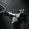Necklace stainless steel, sports dumbbells for gym, pendant suitable for men and women, sweater, accessory, punk style, European style