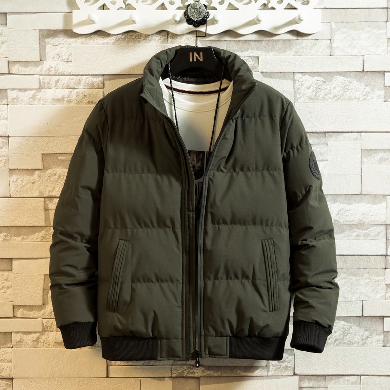 Invierno nueva chaqueta corta de algodón acolchado de los hombres jóvenes de estilo coreano SLIM-Fit casual collar a prueba de viento engrosada abrigo más tamaño ropa de hombre
