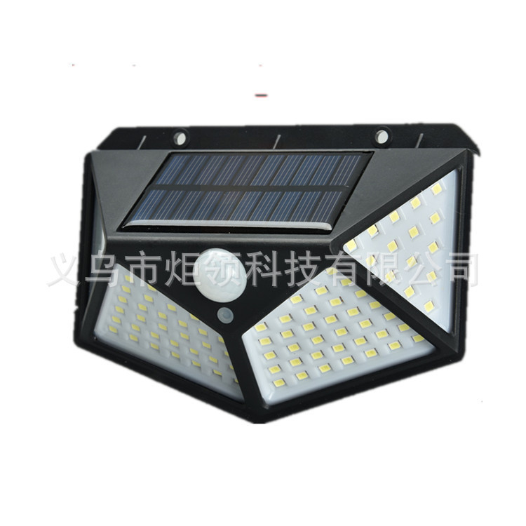 Four sides 100LED solar light human body induction lamp landscape courtyard wall lamp solar small wall lamp a generation of hair Four sides 100LED solar light human body induction lamp landscape courtyard wall lamp solar small wall lamp a generation of hair