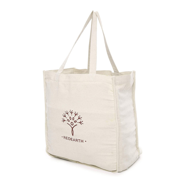 加厚高品质帆布袋有底有侧创意广告袋logo图案可定棉布食物手提袋