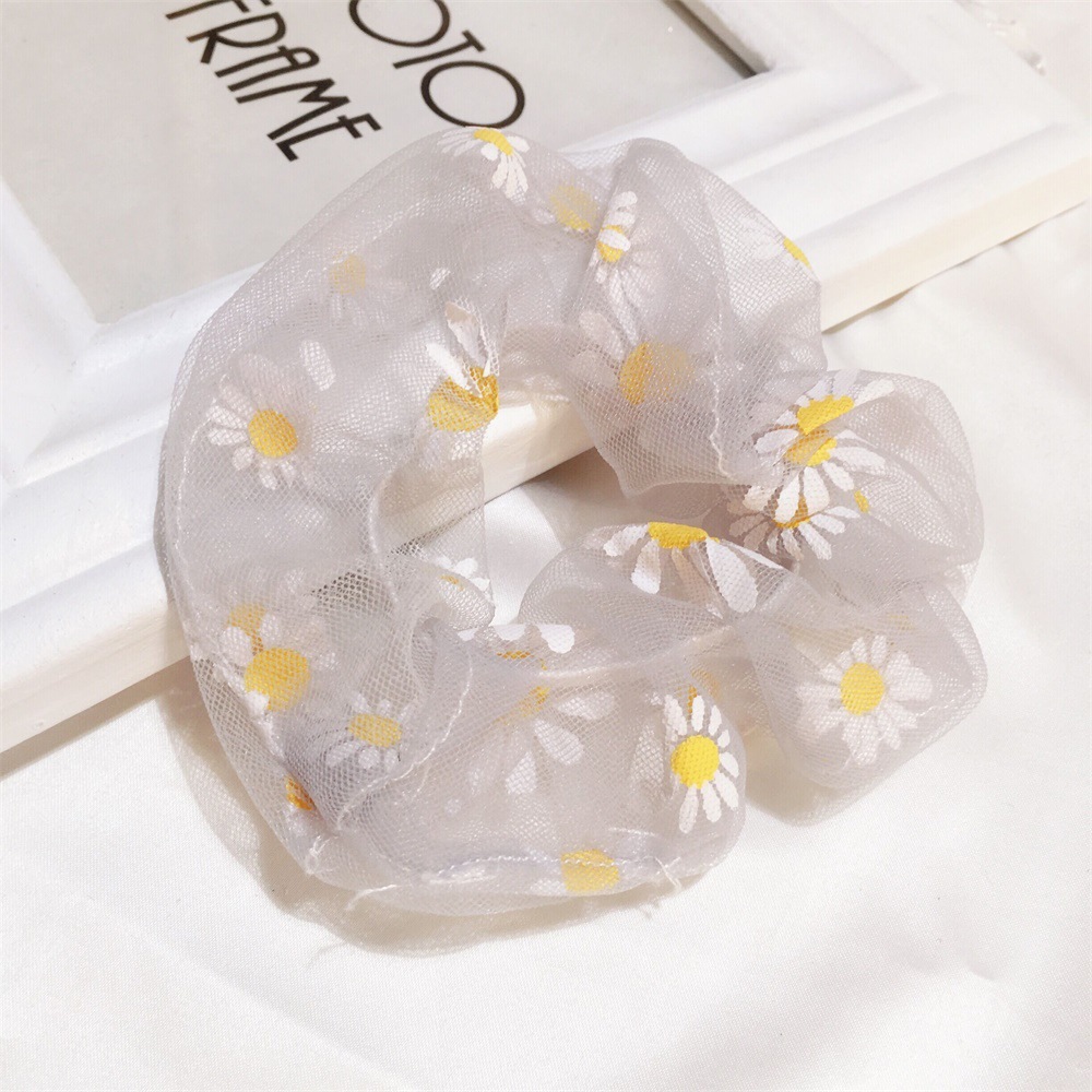 Summer Hair Ring Net Yarn Small Daisy Hair Ring Hair Rope Girl Cute Ponytail Hair Rope Hair Accessories Wholesale Nihaojewelry display picture 7