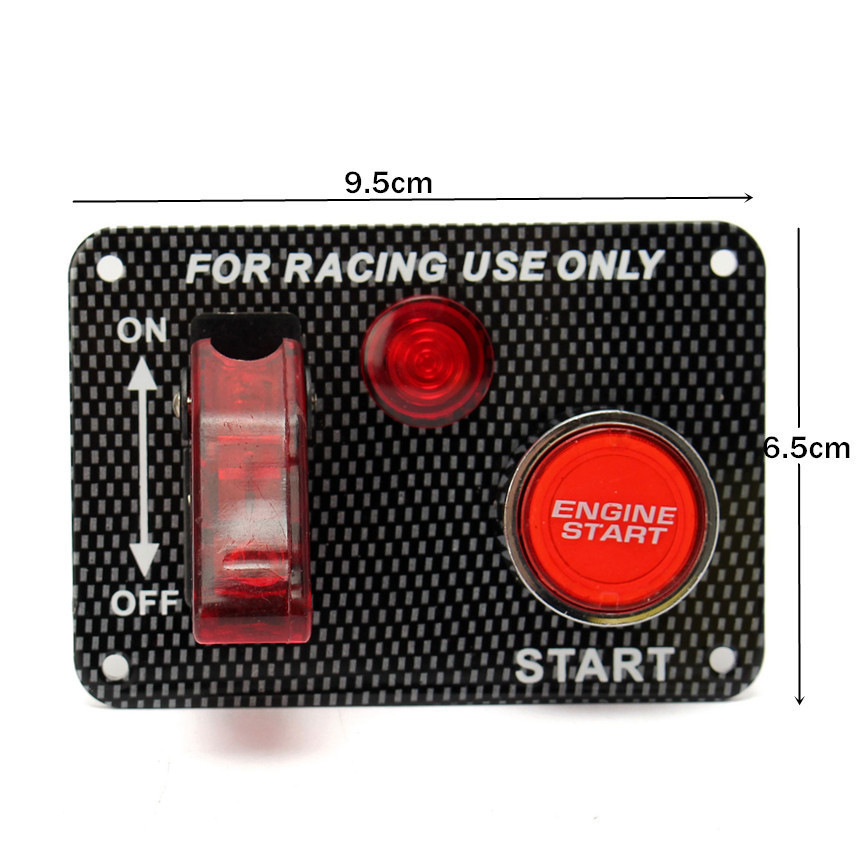 Car one-button start switch led light one racing point ignition control combination start button key switch
