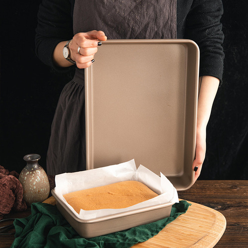 不粘加深烤盘烤箱家用雪花酥古早蛋糕卷模具长方形烘焙工具牛轧糖