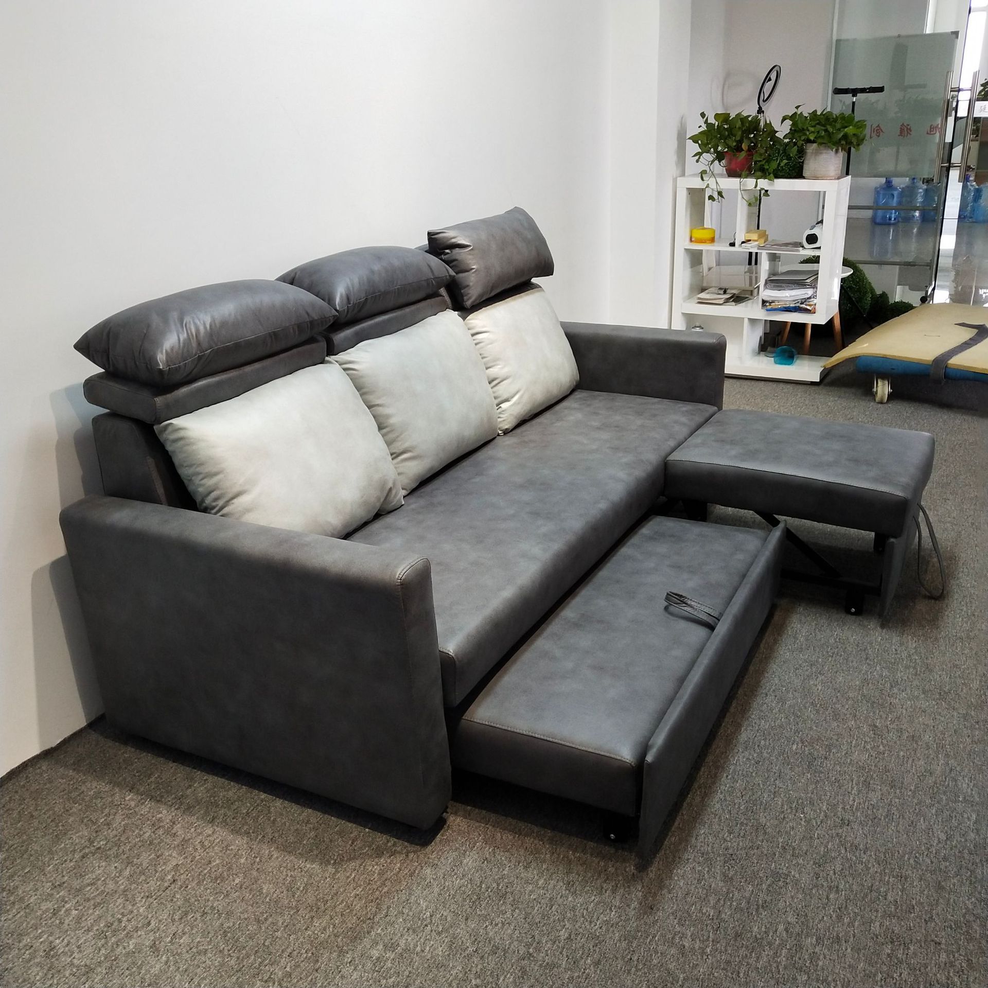 Sofá cama de tela de tecnología de doble propósito 1.8m 2.1m pequeño apartamento de sala de estar sofá cama plegable multifuncional