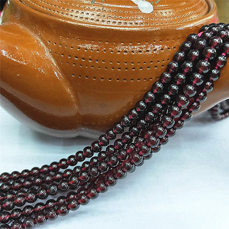 Factory direct sales of natural 5A-grade garnet loose beads, wholesale of semi-finished purple-toothed black round beads, and jewelry matching beads detail image 11