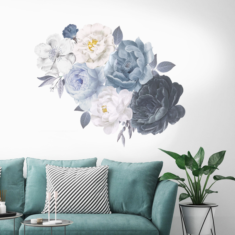 Fashion New Watercolor Wealthy Flower Wall Stickers display picture 2