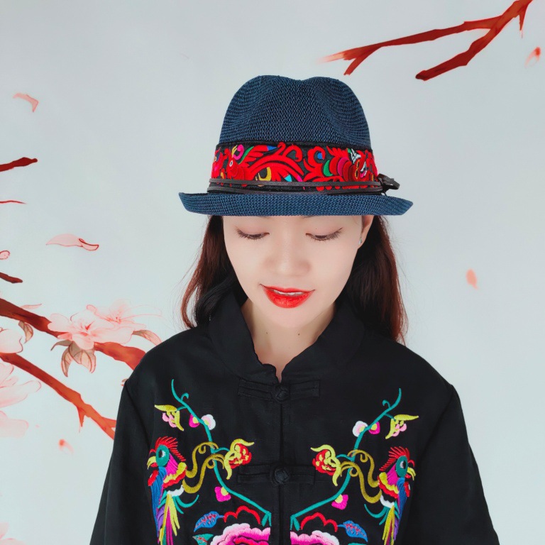 2020 new ethnic wind embroidery flower straw hat ladies embroidered…