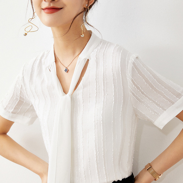 Fashion women’s Strapless Short Sleeve Chiffon shirt temperament top