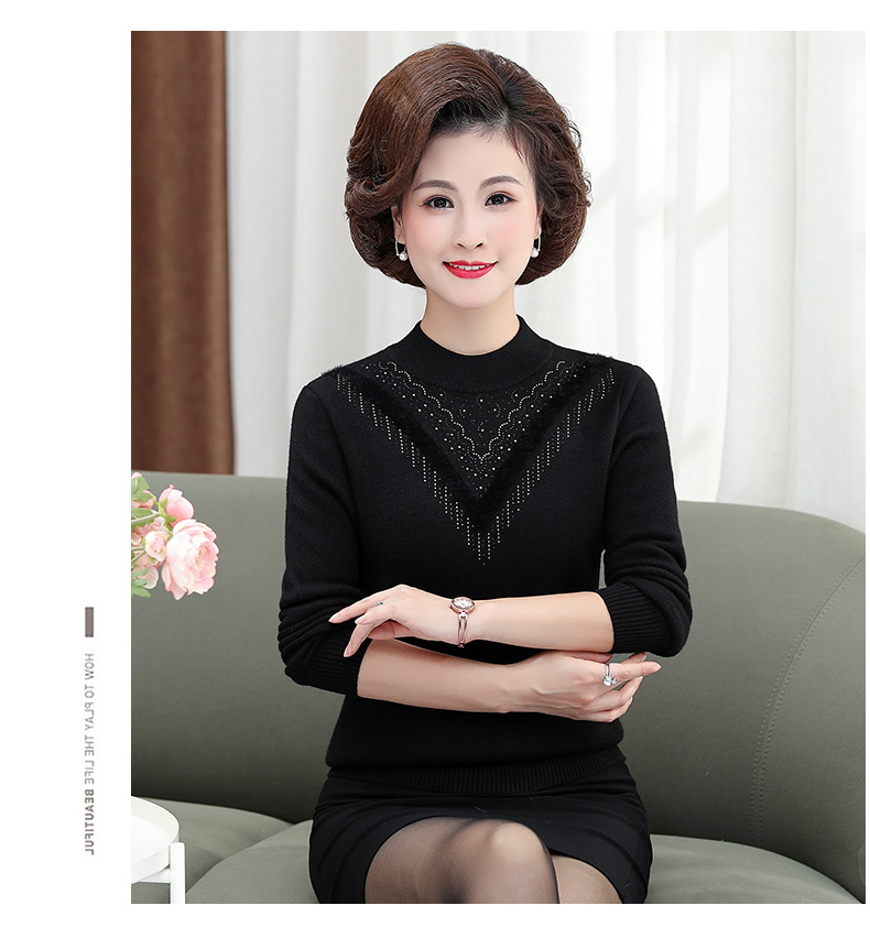 D7247 740K ÁO LEN NỮ TONTDI ÁO LEN DÀI TAY MÙA XUÂN THU ĐÔNG TRUNG NIÊN DÀY ẤM THỜI TRANG NỮ G02 SẢN PHẨM MỚI