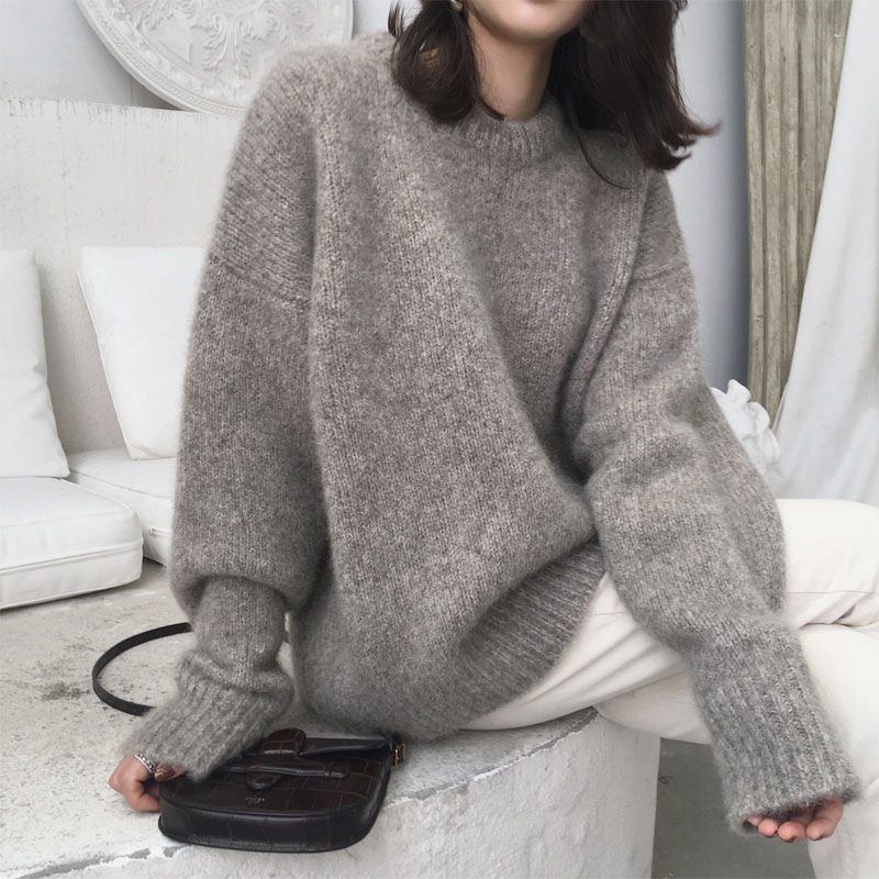 Sweater Women's 2022 New Autumn and Winter Thickened Loose Outer Wear Mori Style Literary Retro Inner Wear Western Style Lazy Style