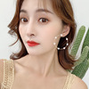 Retro big earrings from pearl, European style, suitable for import