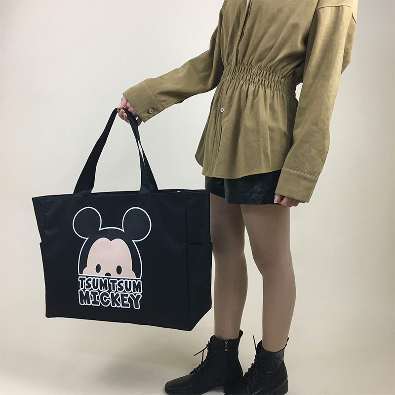Large size cartoon mickey extra large capacity waterproof canvas tote bag shopping bag women's shoulder travel bag