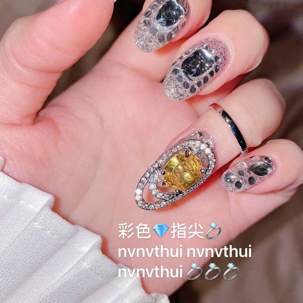 Xi GE 황 지르콘 손끝 반지 하나