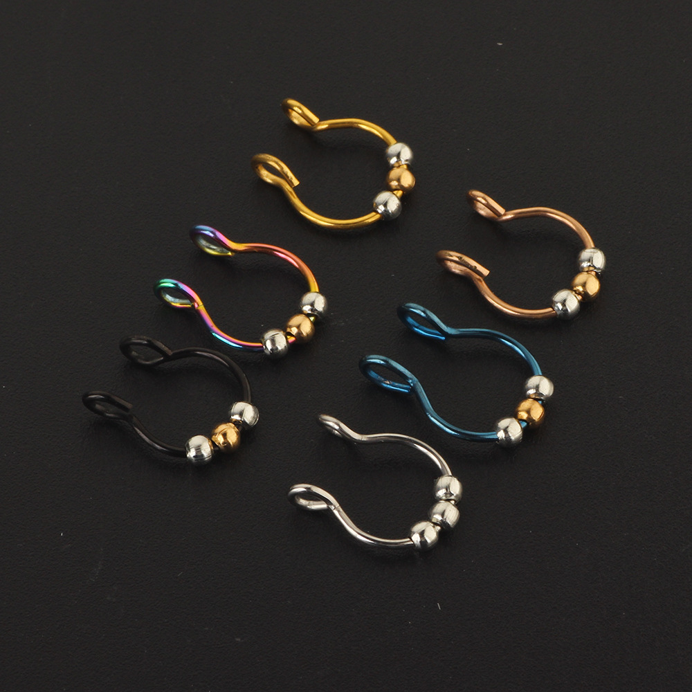 Simple Style Geometric Stainless Steel Nose Ring 1 Piece