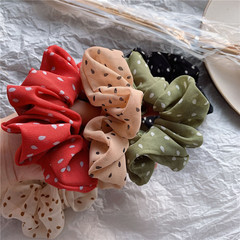 Ins versatile sweet donut hair ribbon, South Korean polka dot chiffon fabric large intestine hair tie, temperament hair tie hair accessory