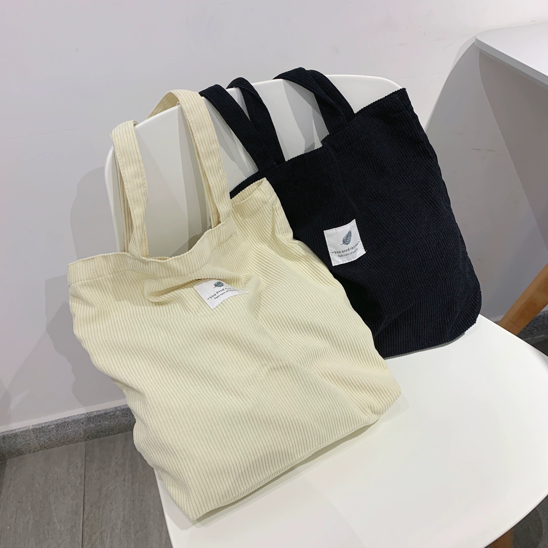 Simple Women Package Print Cute Bear Canvas Bag Handbags Japanese Literary Shoulder Bag Casual Shopping Tote Girl Handbag