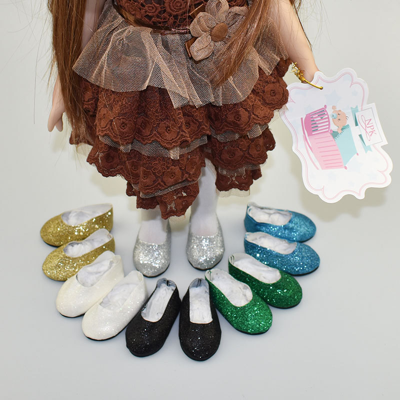 Factory direct supply glitter PU leather 7.2*3.2 CM American girl…