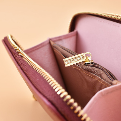 Direct Manufacturer Sales Women's Long Wallet Fashion Wrist Strap Cartoon Women's Bag Double Zipper Large Capacity Mobile Phone Bag