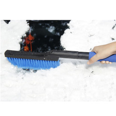 Car Aluminum Alloy Rod Telescopic Snow Shovel with Extended EVA Sponge Handle, Car Ice Scraper, Telescopic Snow Brush