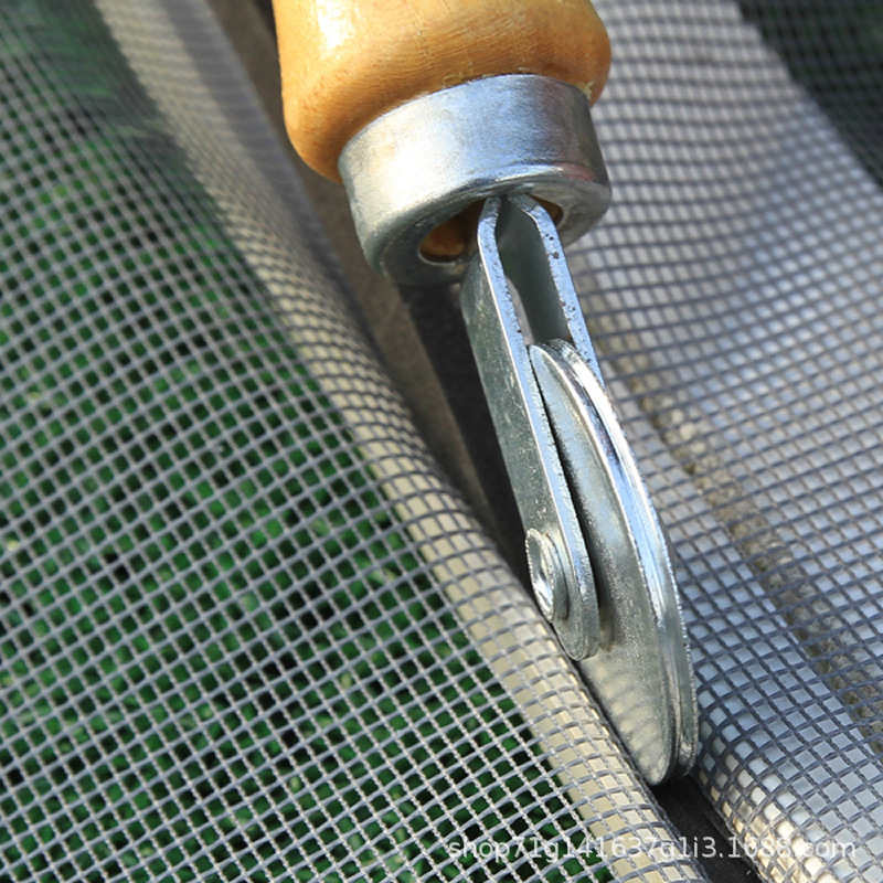 手柄压轮不锈钢纱网压纱轮纱窗压条器工具窗纱网木柄压轮