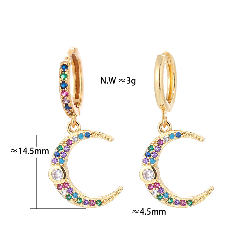 European And American Fashion Colorful Zircon Earrings A Variety Of Creative Personality Pineapple Cactus Earrings Diy Ear Studs Earrings For Women display picture 30