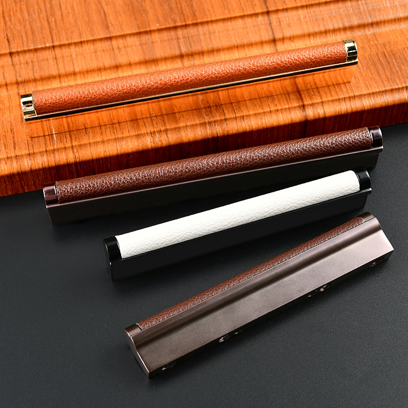 Cabinet decoration beauty manufacturer leather handle zinc alloy…