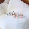 Fashionable unlimited ring heart shaped, zirconium, jewelry, European style, wholesale