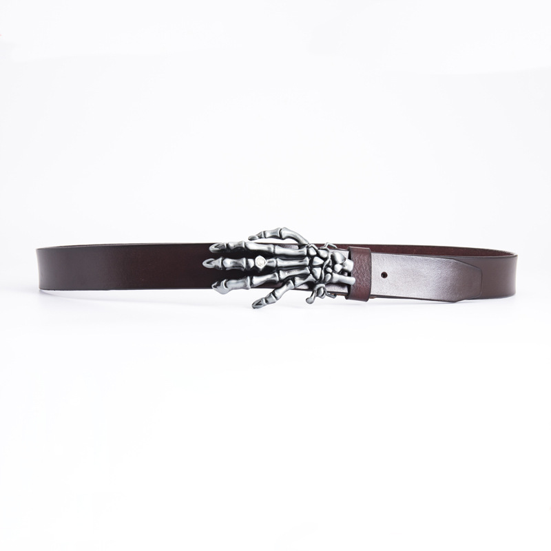 New Hot Men's Skull Large Head Claw Rider Personalized Trendy Outdoor Leisure Fashion Plate Buckle Pant Belt_voghion.com