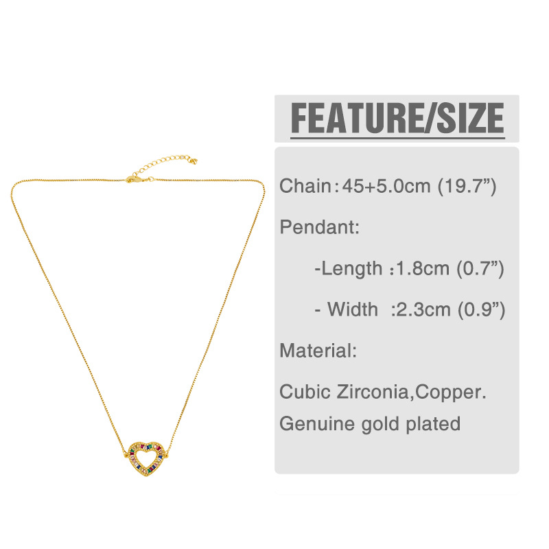 Necklace 2021 Europäischer Und Amerikanischer Schmuck Serpentine Anhänger Halskette Weibliche Diamant Pfirsich Herz Einfache Halskette Nkq87 display picture 2