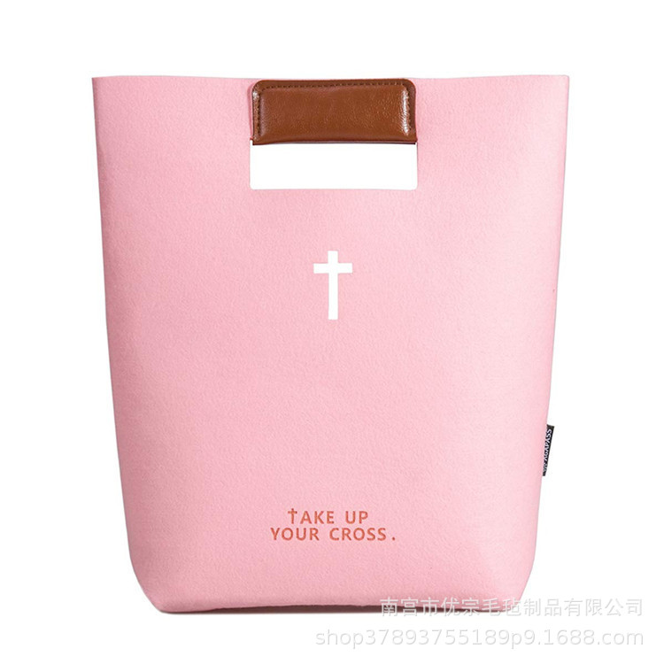 Bolsa de fieltro portátil nueva moda simple bolsa de compras casual práctica bolsa de regalo resistente al desgaste personalizable