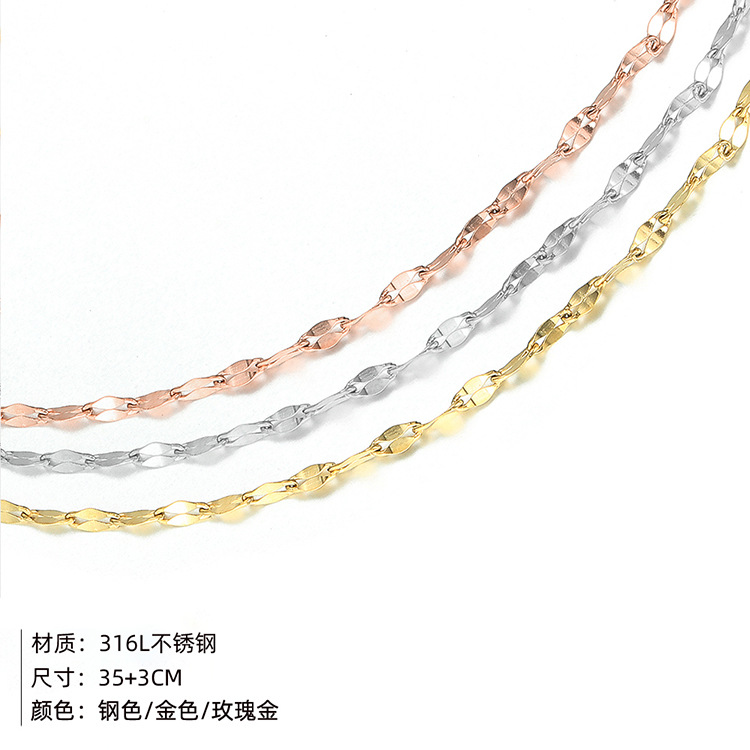 جديد متعدد الطبقات قلادة مجوهرات بسيطة 316l التيتانيوم الصلب قلادة الترقوة سلسلة الجملة Nihaojewelry display picture 2