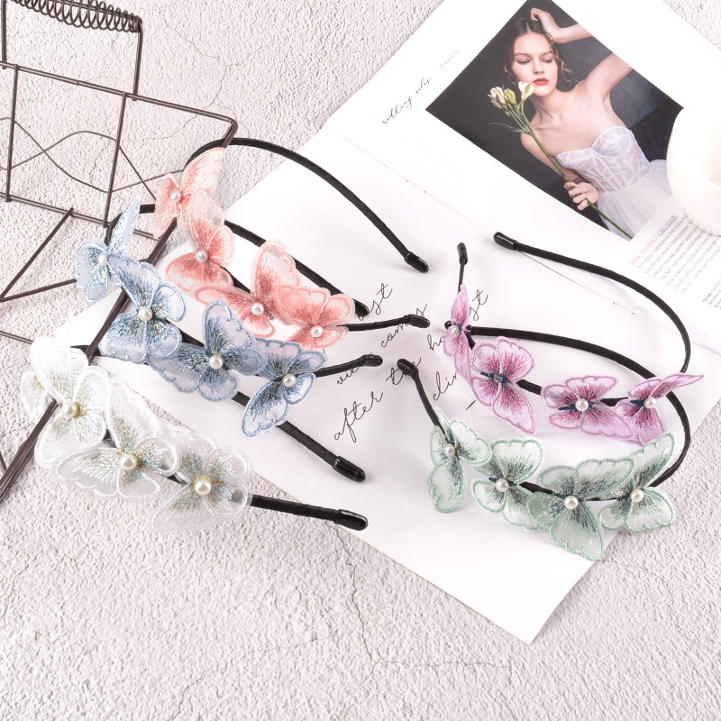 Butterfly Pearl Non-slip Headband display picture 2