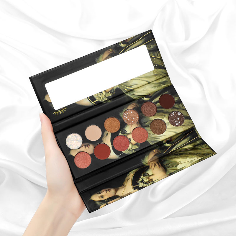 Wholesale Beauty ins Sequins Eyeshadow Palette 12 Color oil painting eye shadow gules brown Matte Earth colors Pearl Eye shadow