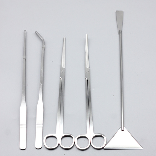 Aquarium Aquatic Plant Tool Kit Scissors Clip Sand Leveler Fish Tank Cleaning Tool Kit Set Tweezers Sazi 5-piece Set