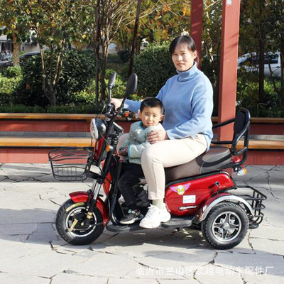 电动女性接送孩子三轮车成人老年休闲代步车小型家用迷你电瓶车|ru