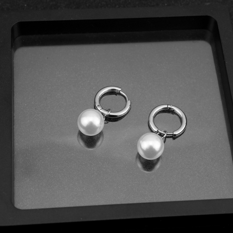10g Weight Drop Earrings Classification 1 Pair Quantity Holiday, Daily Occasion Stainless Steel Material Pearl Pattern Unisex Gender Polishing Design Simple Style Style 1 Pair Simple Style Pearl Polishing Stainless Steel Drop Earrings 14