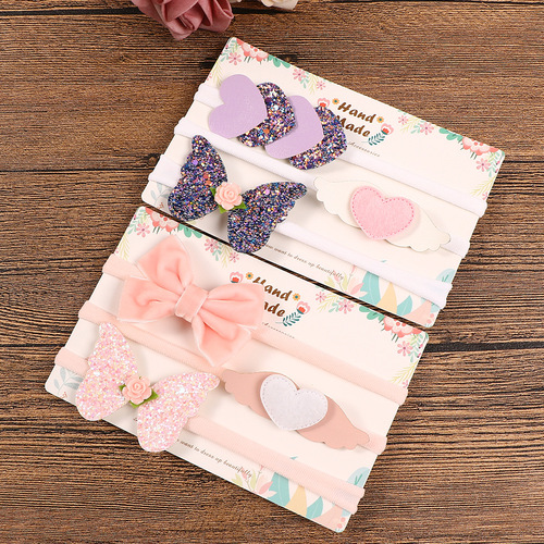 21103 Baby seamless small headband set, bow headband three-piece set, hair tie, children's accessories