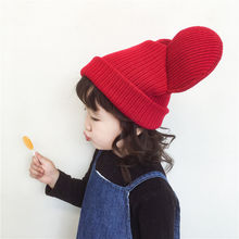 韩国ins宝宝毛线帽洋气凹造型大耳朵立体针织帽儿童秋冬保暖帽子