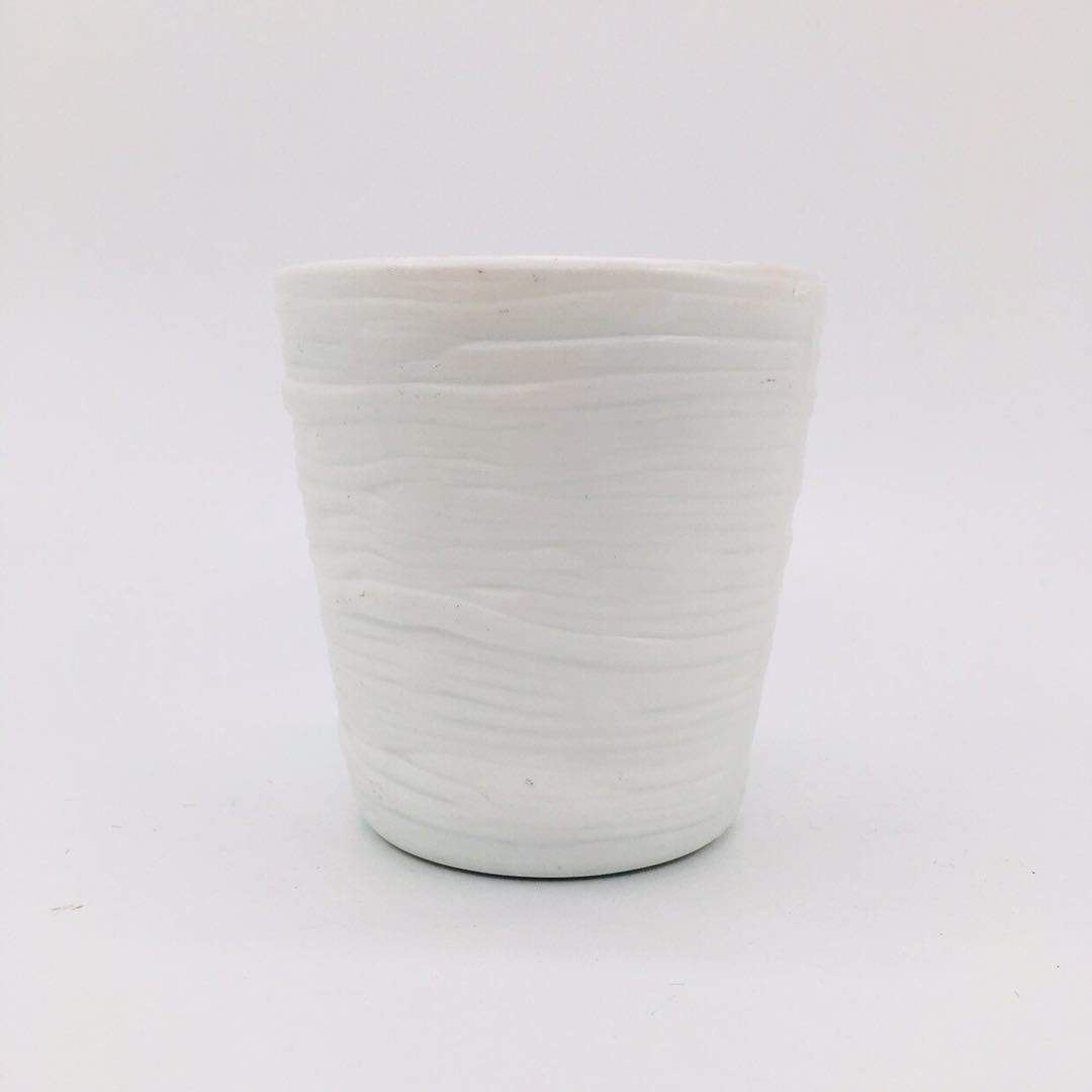 The manufacturer supplies green plant simulation flowerpots with faux bark patterns, plastic weighted flowerpots with foam detail image 1