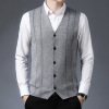 Autumn and winter Wool vest Male man Cardigan knitting Cashmere Vest dad sweater waistcoat Direct selling