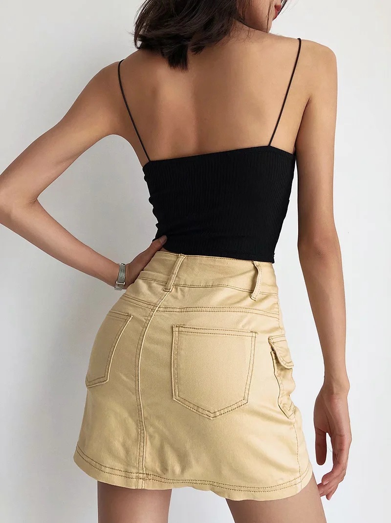 summer new high waist fashionable two-pocket denim skirt  NSHS24097