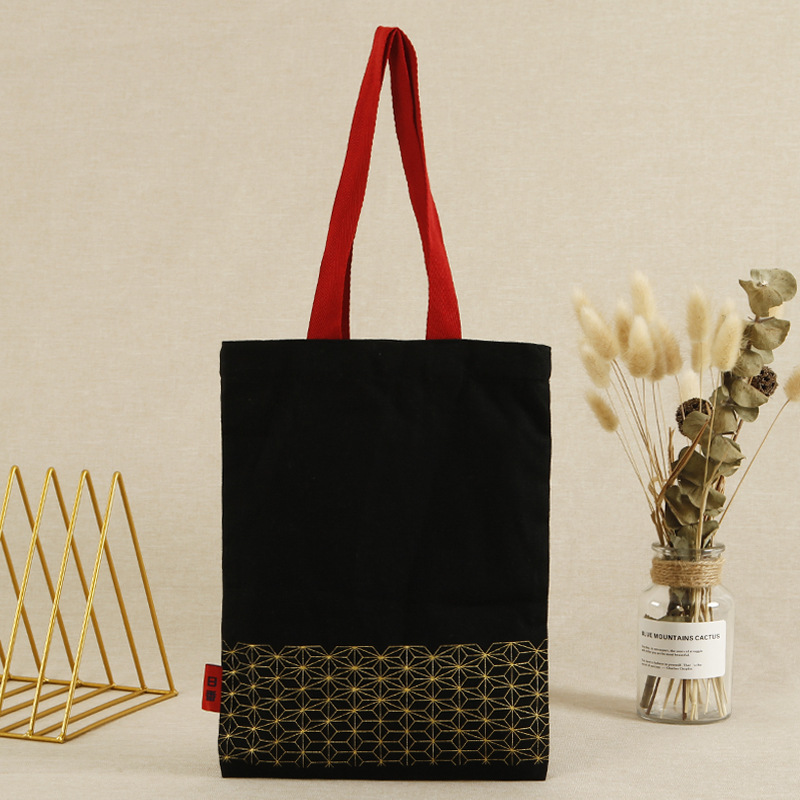 供应手提帆布袋定做创意黑色广告购物袋印花手提棉布袋定制logo